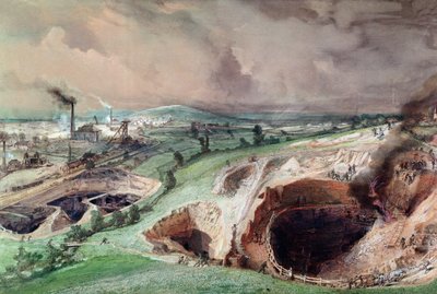 Mines à ciel ouvert à Blanzy, Saône-et-Loire, 1857 - Ignace Francois Bonhomme